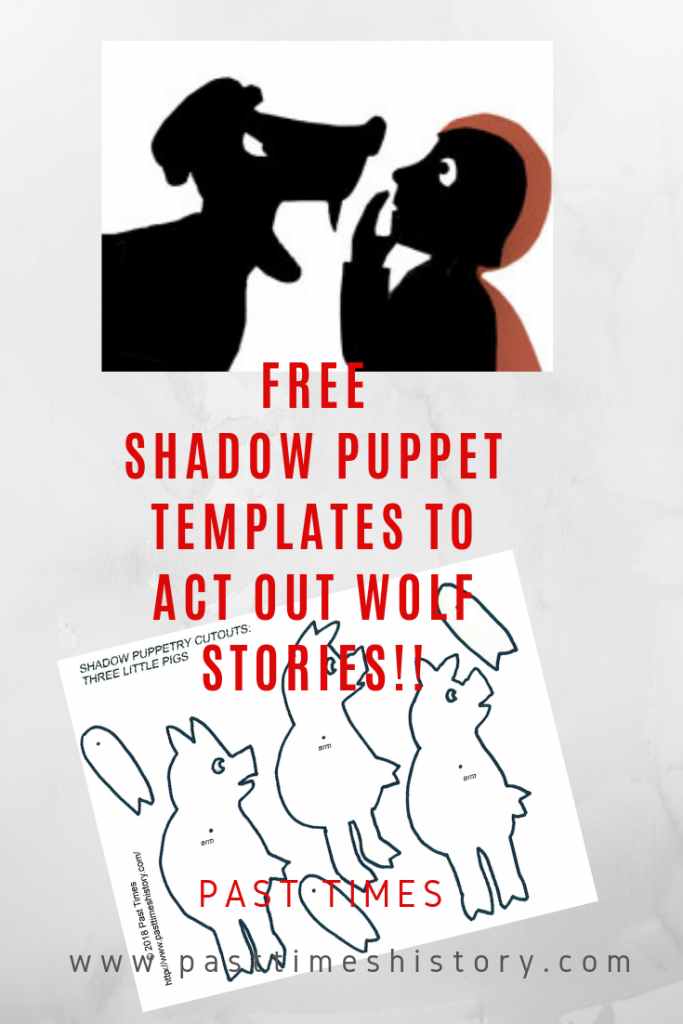 Free shadow puppet templates to act out Wolf Stories!