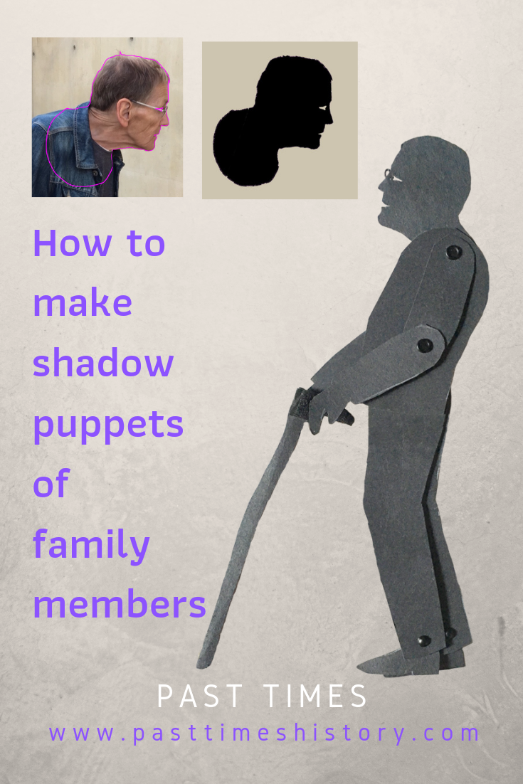 Tutorial how to make shadow puppets of family members using silhouette photos