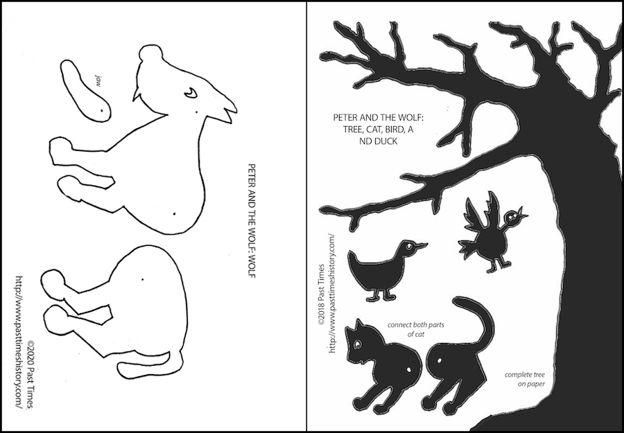 Silhouette templates with outlines only or filled in black to use as printouts