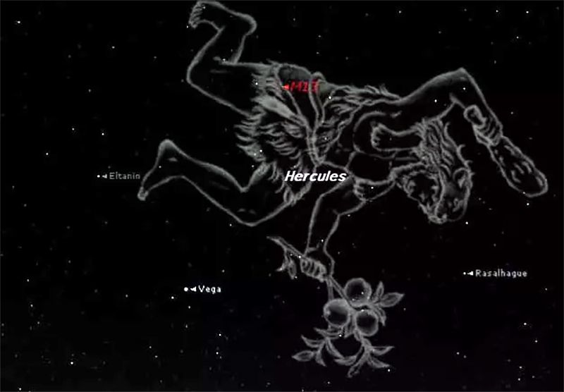 Constellation of Heracles with image of thehero